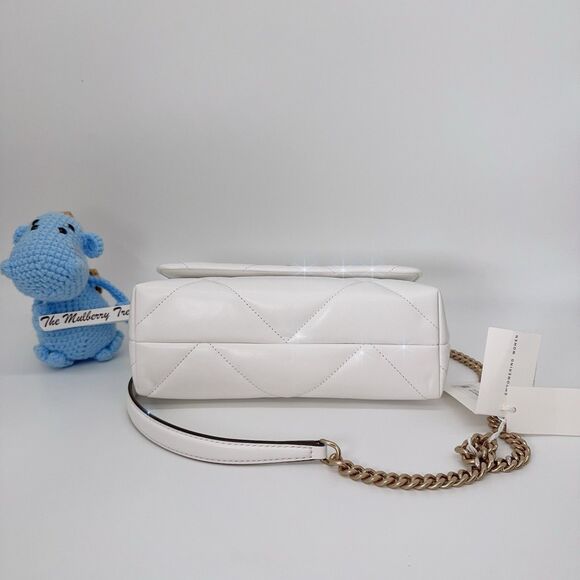 Tory Burch Small Kira Diamond Quilt Leather Shoulder Bag Crossbody 154706 Blanc - Picture 4 of 11